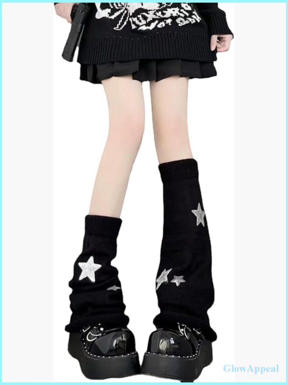 Vintage Y2K Kawaii Star Pattern Knitted Leg Warmers Harajuku Fairycore